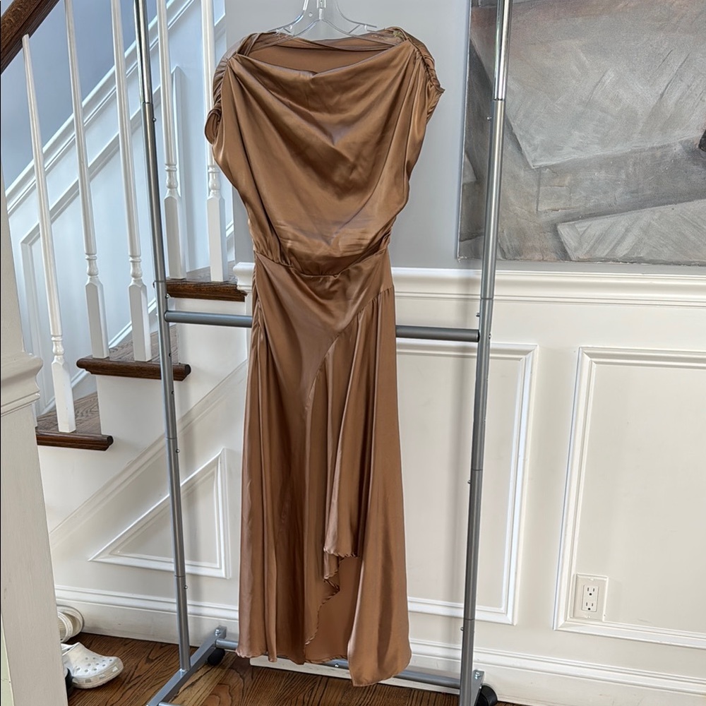 Elegant Brown Satin Gown